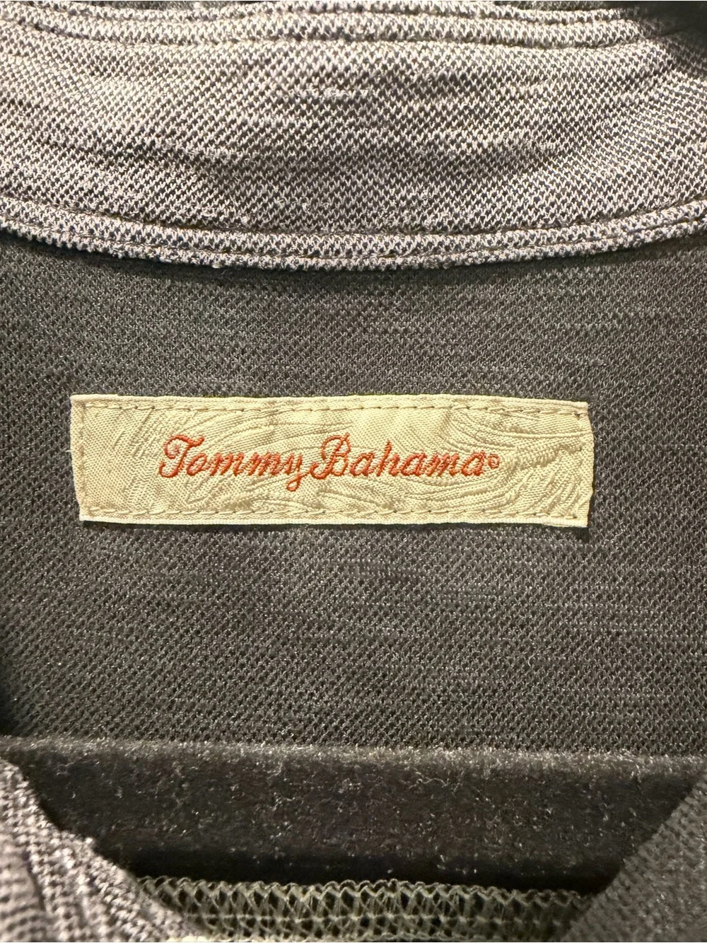 Tommy Bahama Washed Black Short-Sleeve Polo